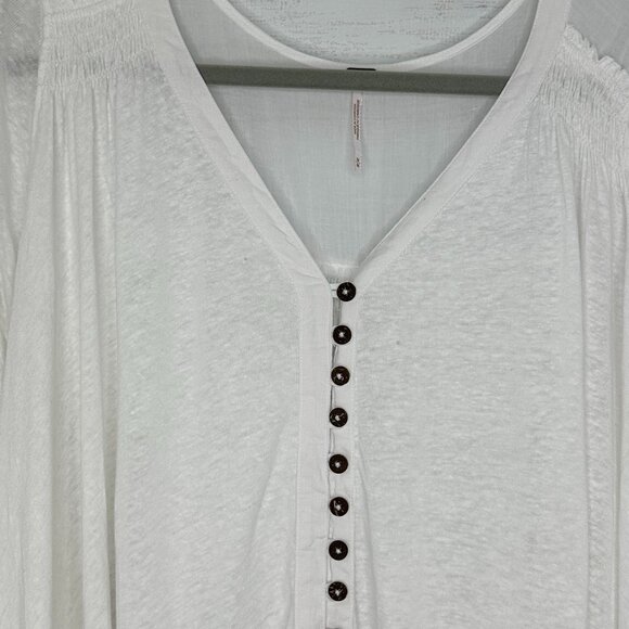 Free People Highland Tee Oversized Swing Knit Top Casual Linen Blend Size Medium - Picture 3 of 11
